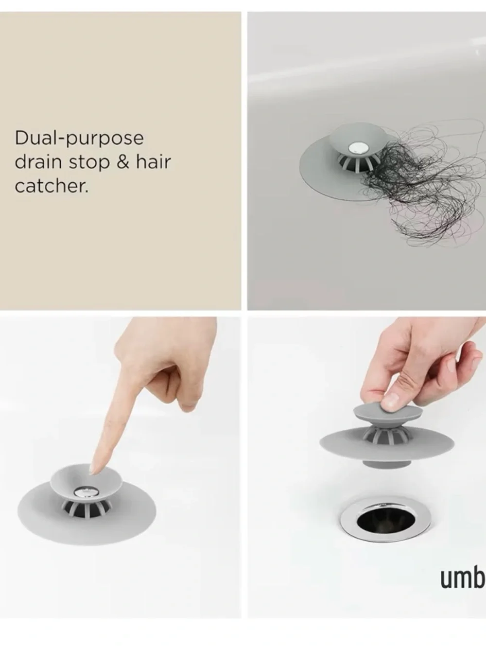Umbra shower hair catcher Light Gray